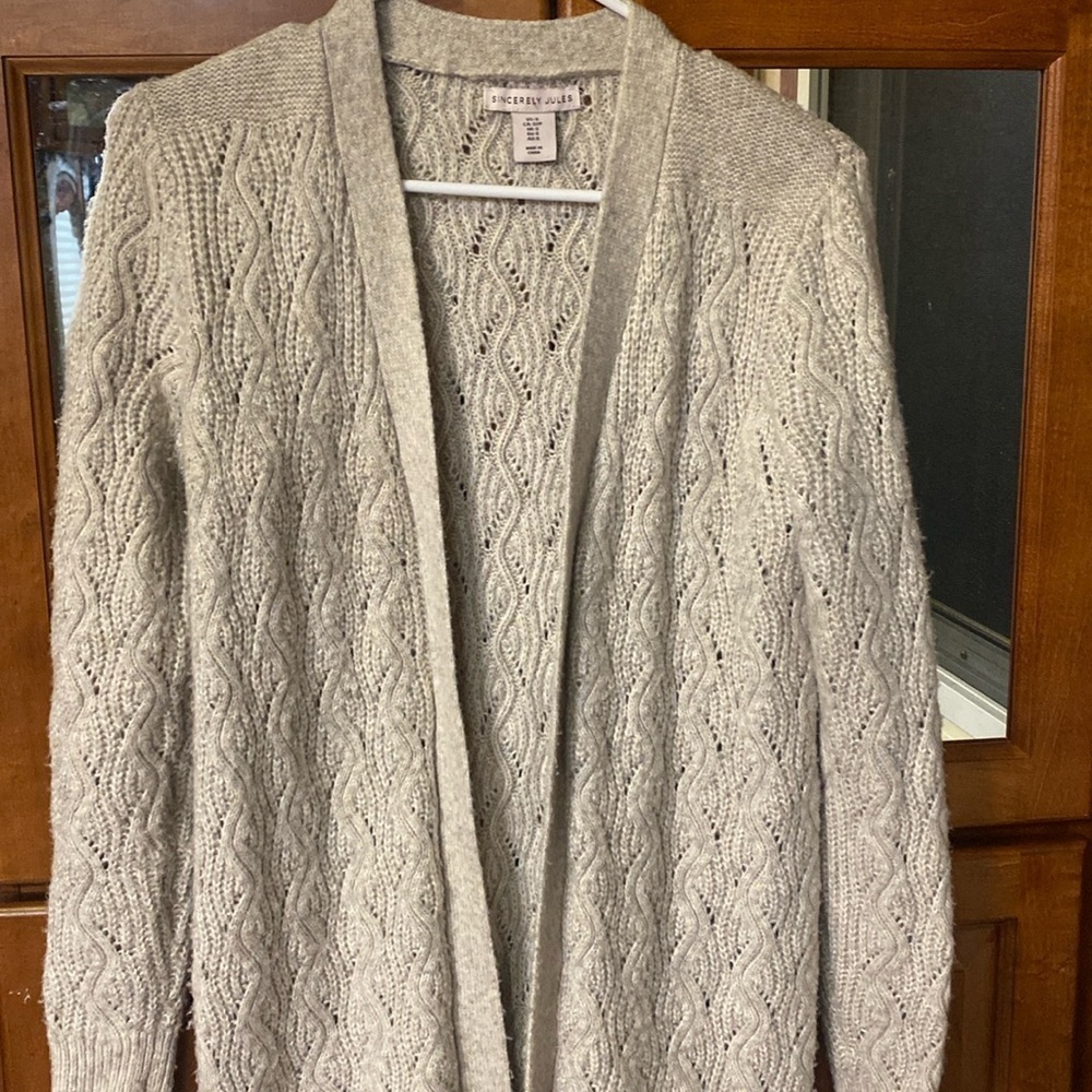 Sincerely Jules Size Small Knit Duster / Cardigan Cream